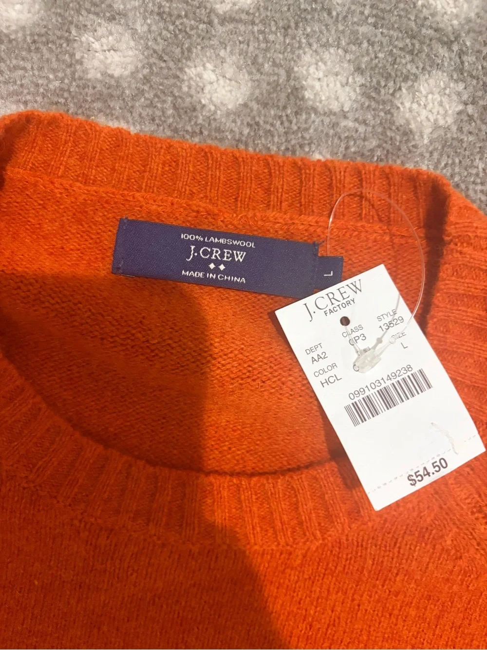 Jcrew Men's Orange Crewneck Sweater